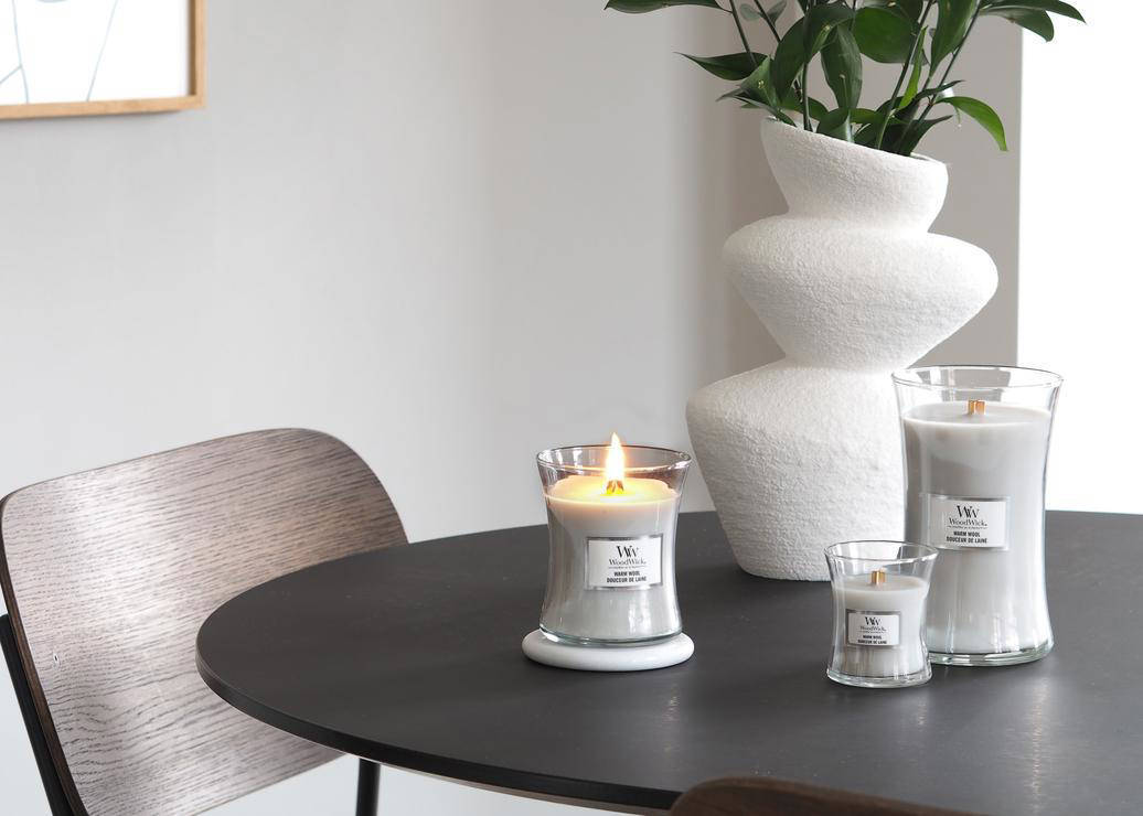 WoodWick geurkaars Warm Wool Mini