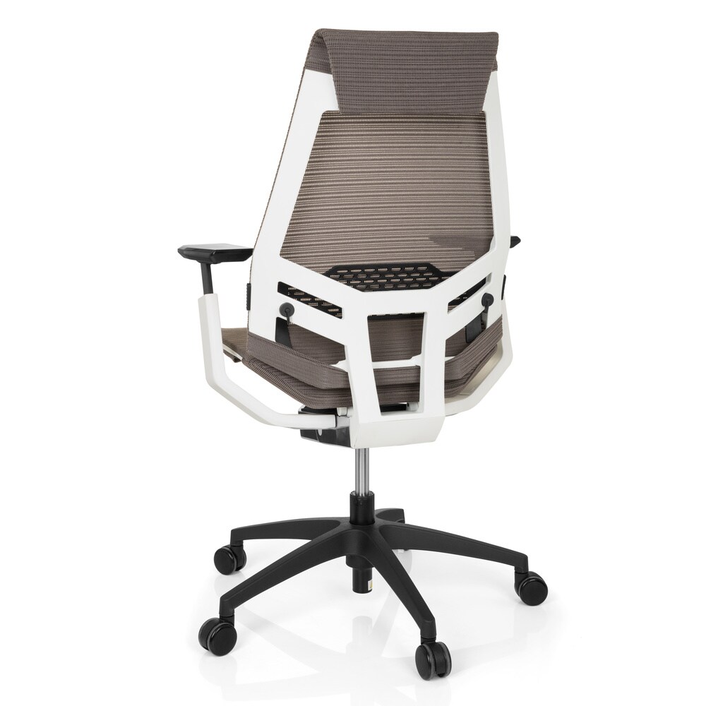 Profi Bürostuhl GENIDIA SMART WHITE Netzstoff mit Armlehnen hjh OFFICE