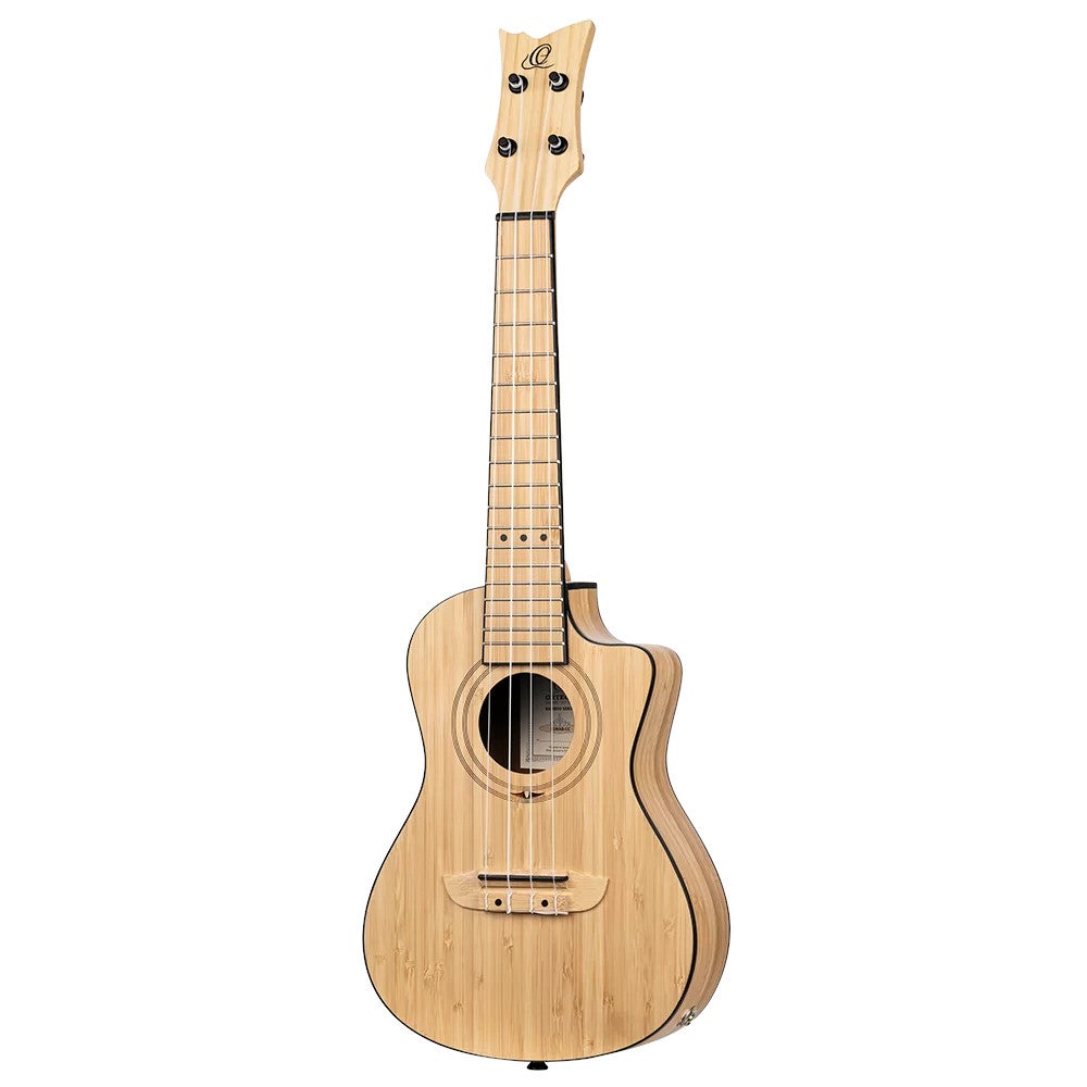 Ortega RUNAB-CC Bamboo Series Concert Size Ukulele Natural E/A concert ukelele met gigbag