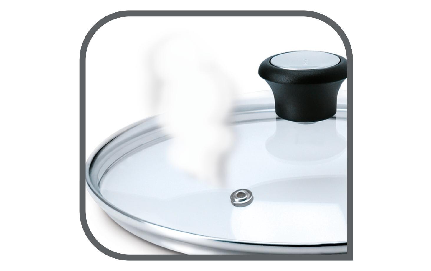 Pfannendeckel 28 cm, TransparentBruchfester und hitzebeständiger Glasdeckel 28 cm