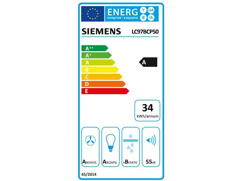 Siemens Wandhaube LC97BCP50 3 2 Intensiv Stufen Effiziente Beseitigung von Fett, Geruch und Dampf aus der Küchenluft