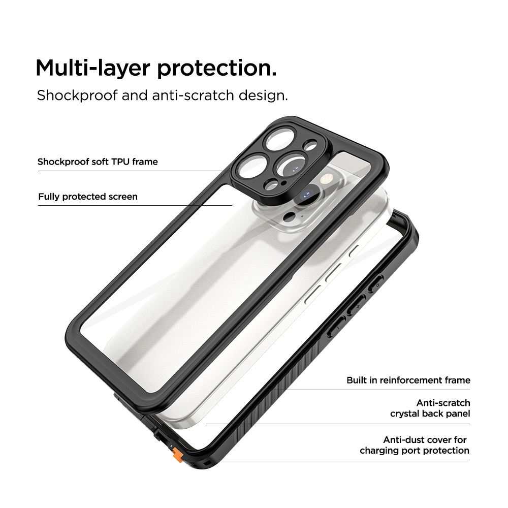 iPhone 16 Pro Avalanche Case Wasserfeste Outdoor Schutz Hülle IP68 (EGCA00649) - Schwarz