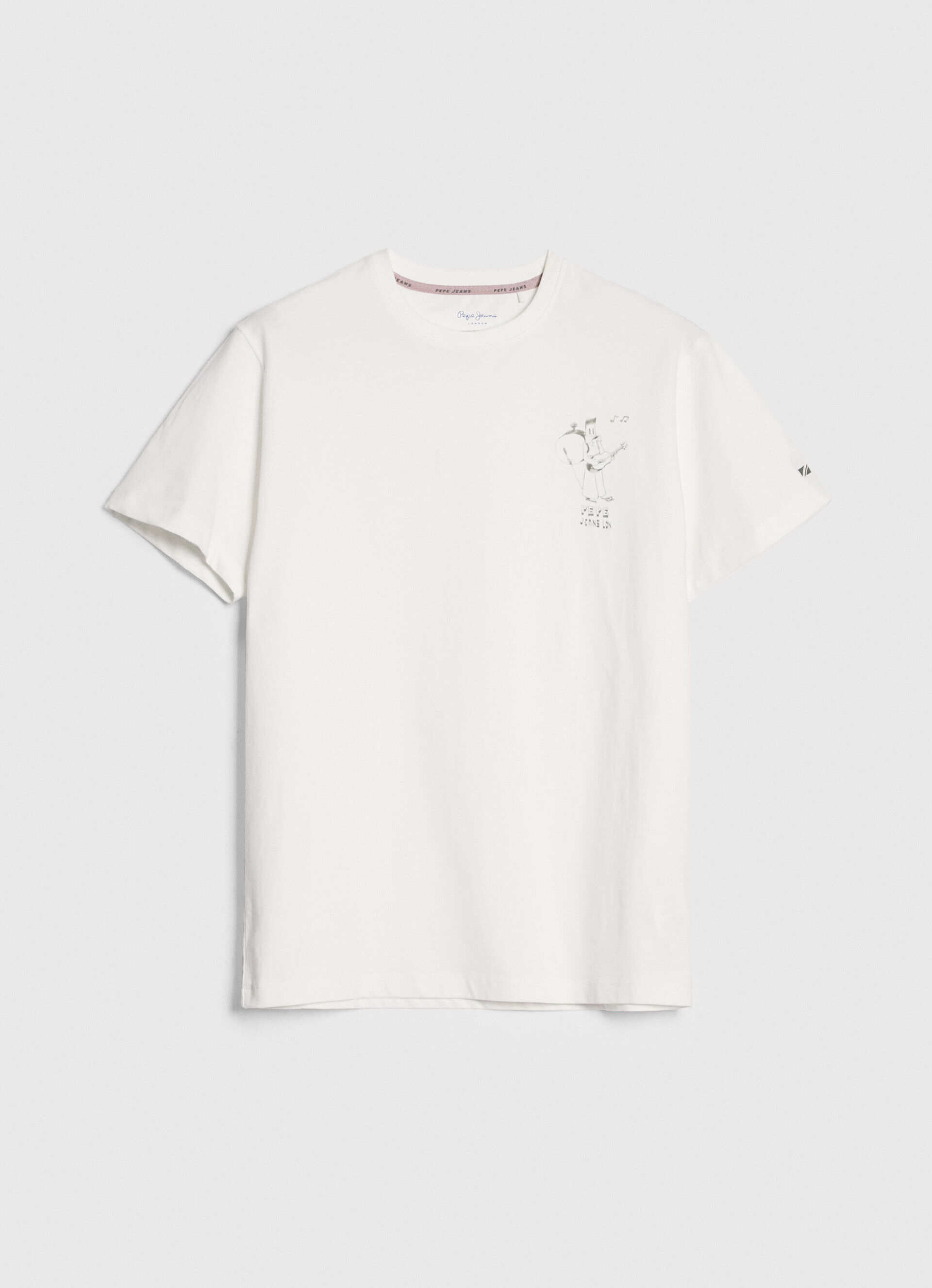 Camiseta de algodão lavada e tingida - branca