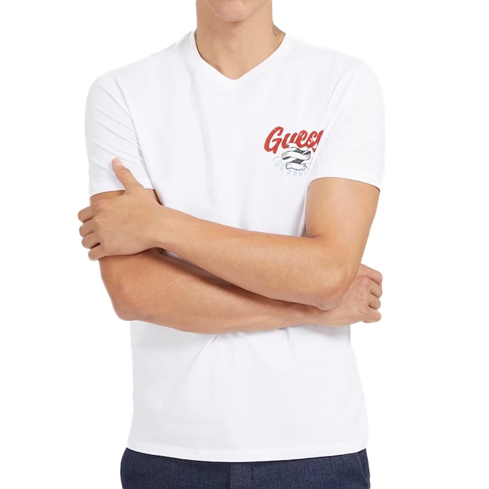 Guess T-shirt Blanc Homme Guess Italic