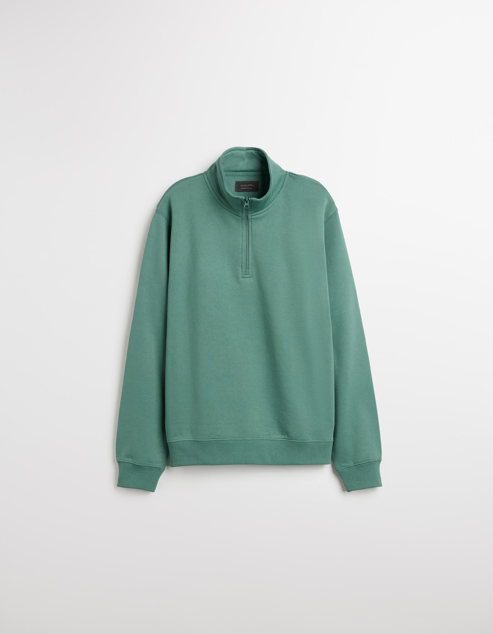Sweatshirt com Fecho, Homem, Verde Escuro