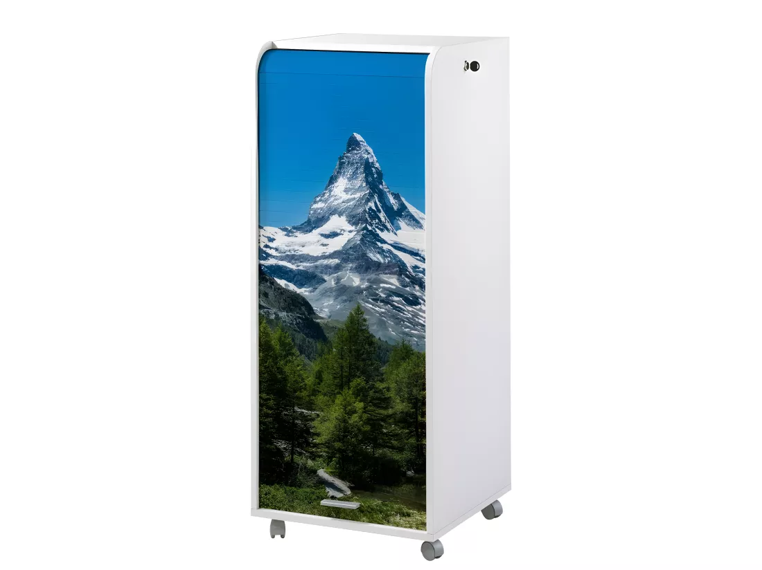 Caisson de Bureau Blanc à Roulettes 108 cm - Coloris: Mont Cervin 653