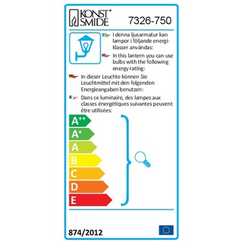Konstsmide buitenlamp Torino flush matzwart 28cm