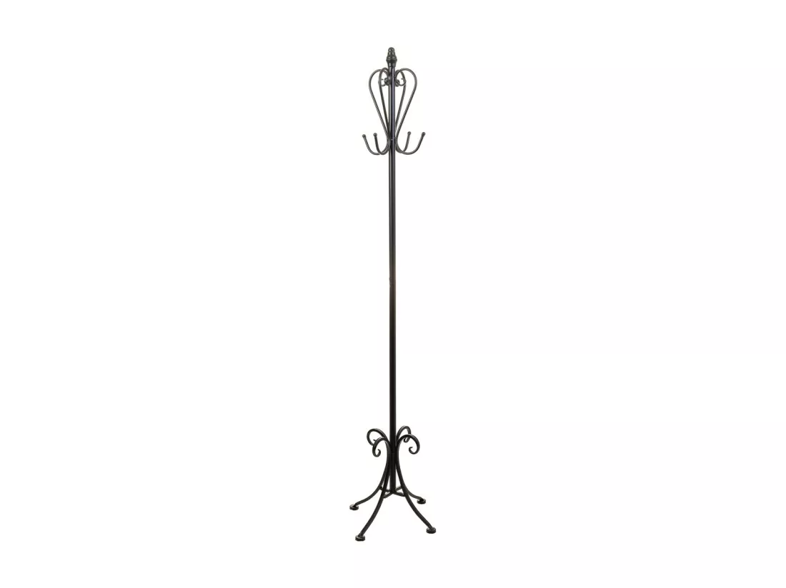 Porte-manteau en fer forgé noir 23x23x150h cm