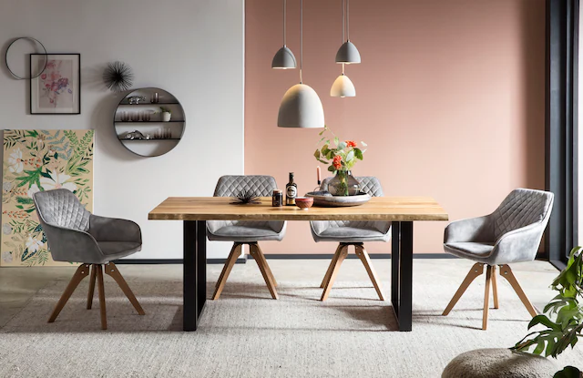 SalesFever Armlehnstuhl »Växjö - Esszimmerstuhl Komfort und Stil« () 1 Stk.Sitzkomfort neu definiert: 180° Drehplatte inklusive!