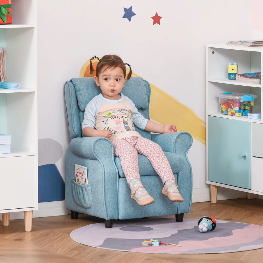 HOMCOM Kindersessel mit Liegefunktion blau