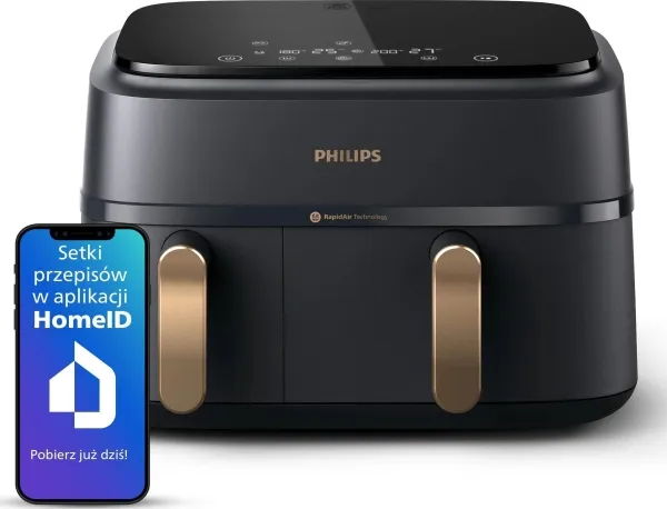 Philips Series 3000 NA352 - Varmluftsrister - 9 liter - 2.75 kW - trækulsgrå/kobber