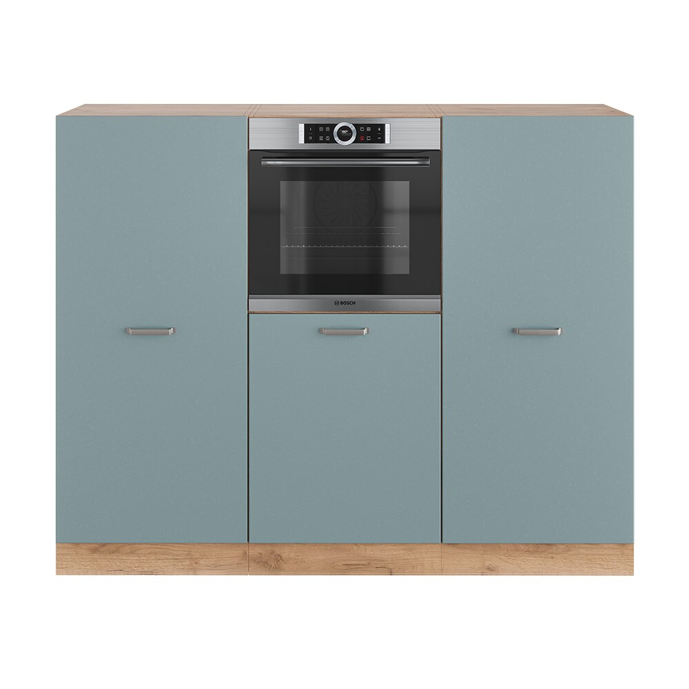 Vicco Küchenzeile R-Line Solid Eiche Blau Grau 180 cm modern Küchenschränke Küchenmöbel