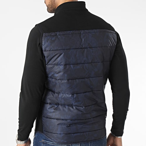 Doudoune Sans Manches Bleu Marine Floral