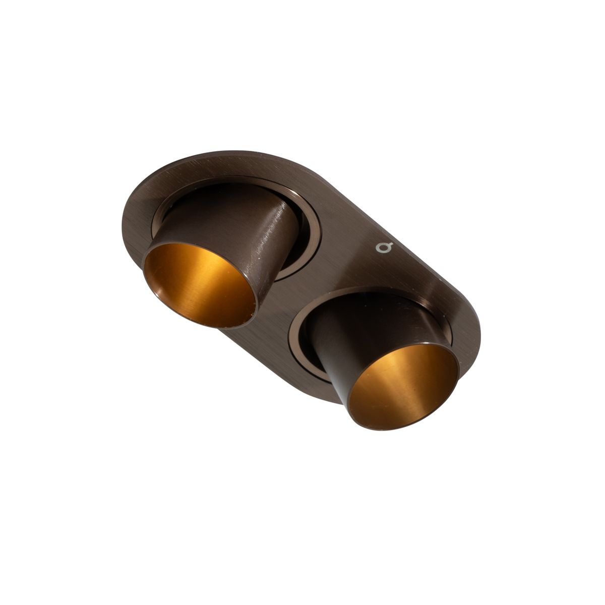 Afgeronde inbouwspot donkerbrons GU10 35mm kantelbaar 2-lichts - Installa