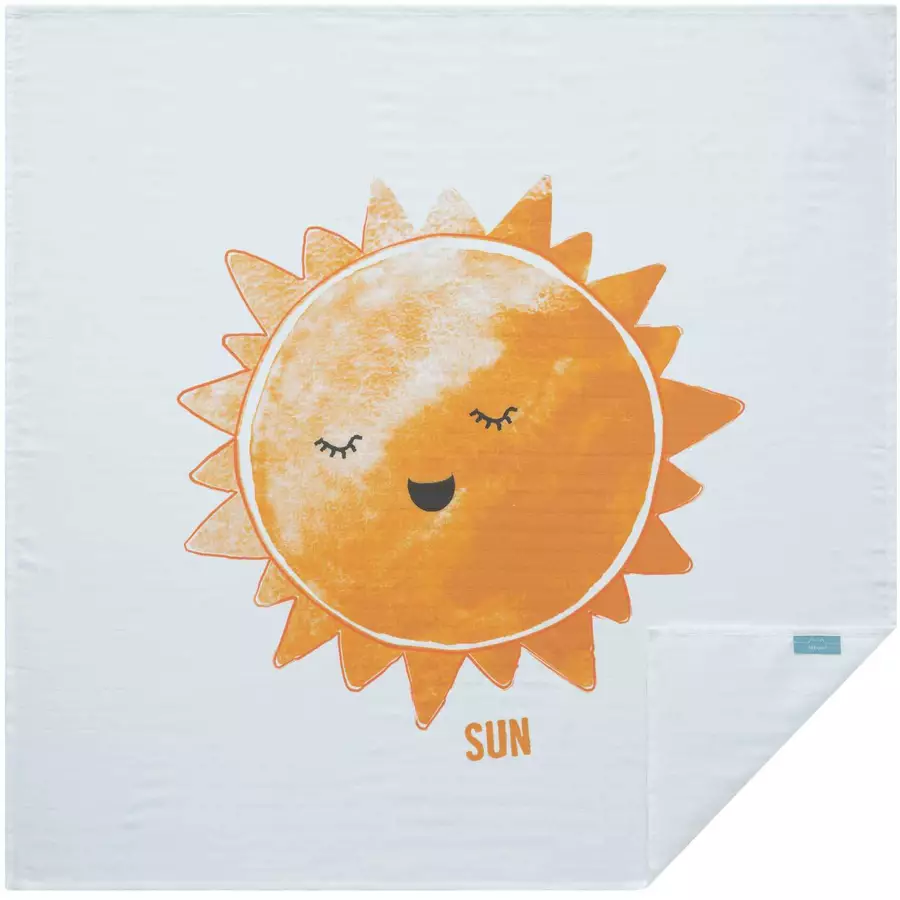 hibboux® Tagesdecken Musselin 75x75 Sun - Cloud  2er Set Multicolor