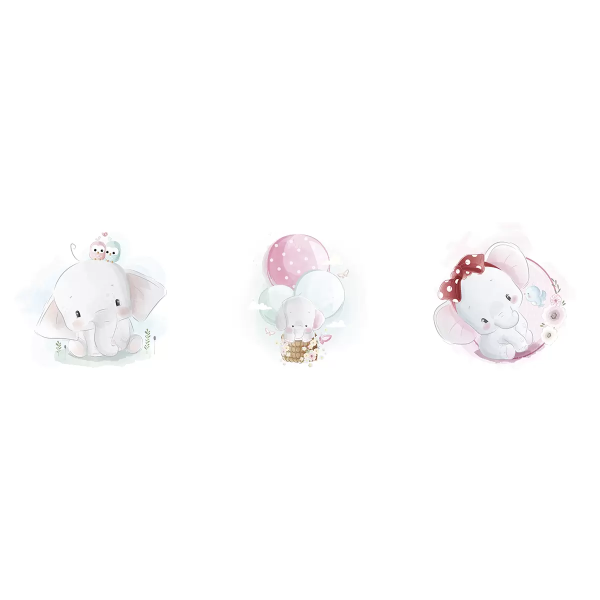 Keilrahmenbild 3er Set Sweet Animals Bunt