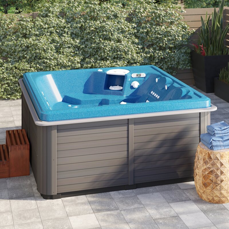 Thermospas 4 - Banheira de Hidromassagem Quadrada de Acrílico com 42 Jatos e Ozonizador para 4 Pessoas