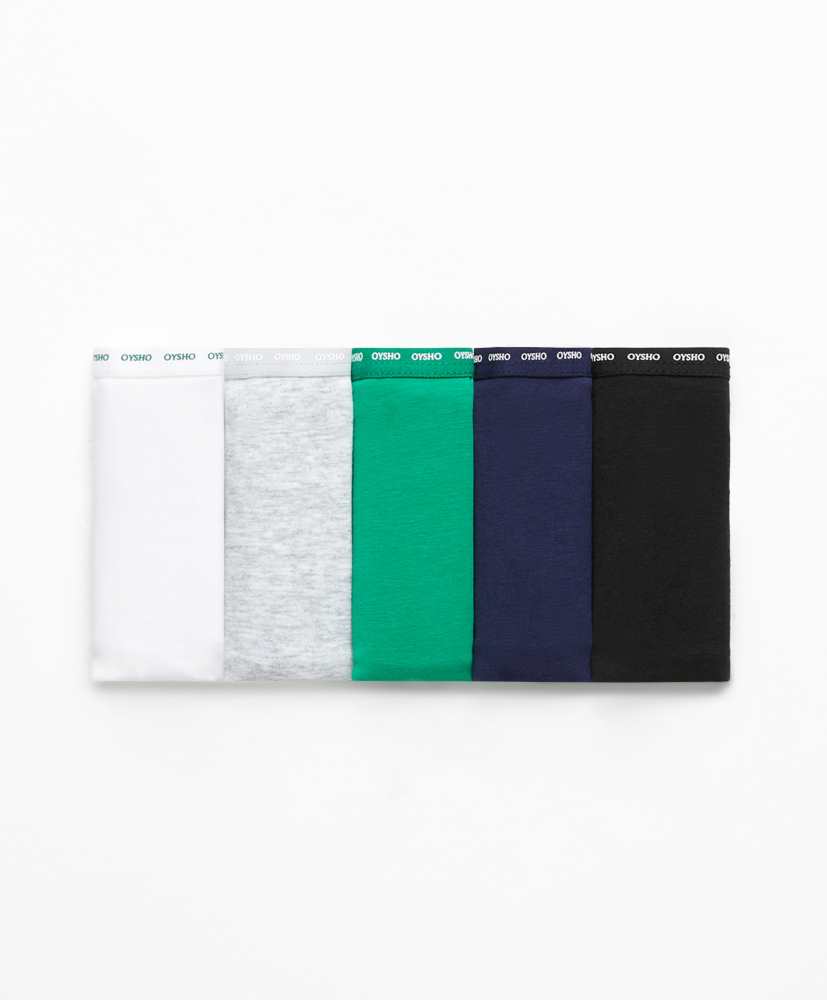 Conjunto de 5 calcinhas fio dental de algodão com alça.