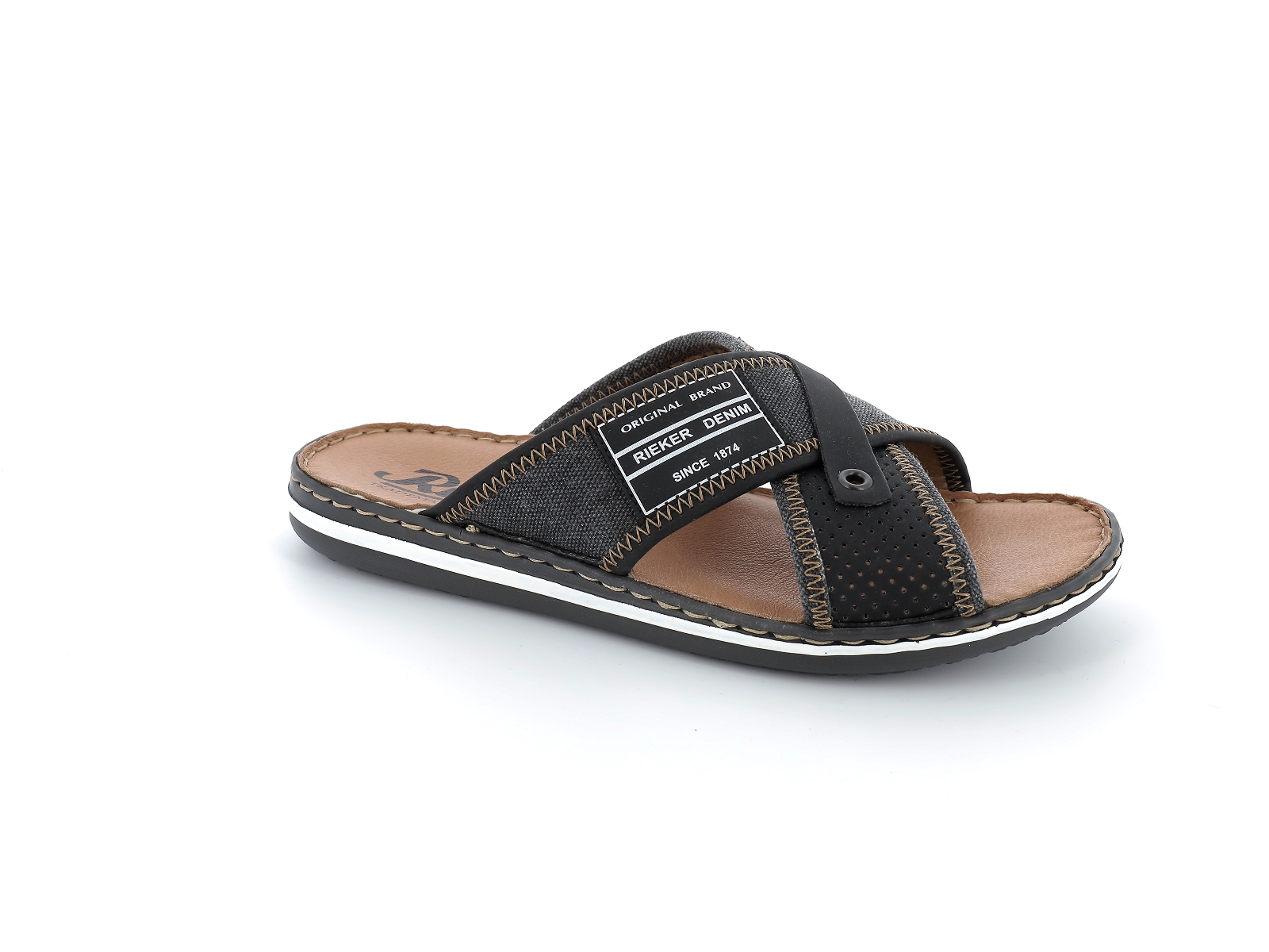 Rieker-21064 Textile Noir Gris