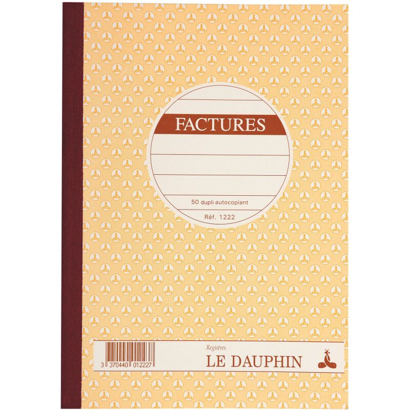 Manifold facture Le Dauphin autocopiant 14,8 x 21 cm 50 pages double exemplaires
