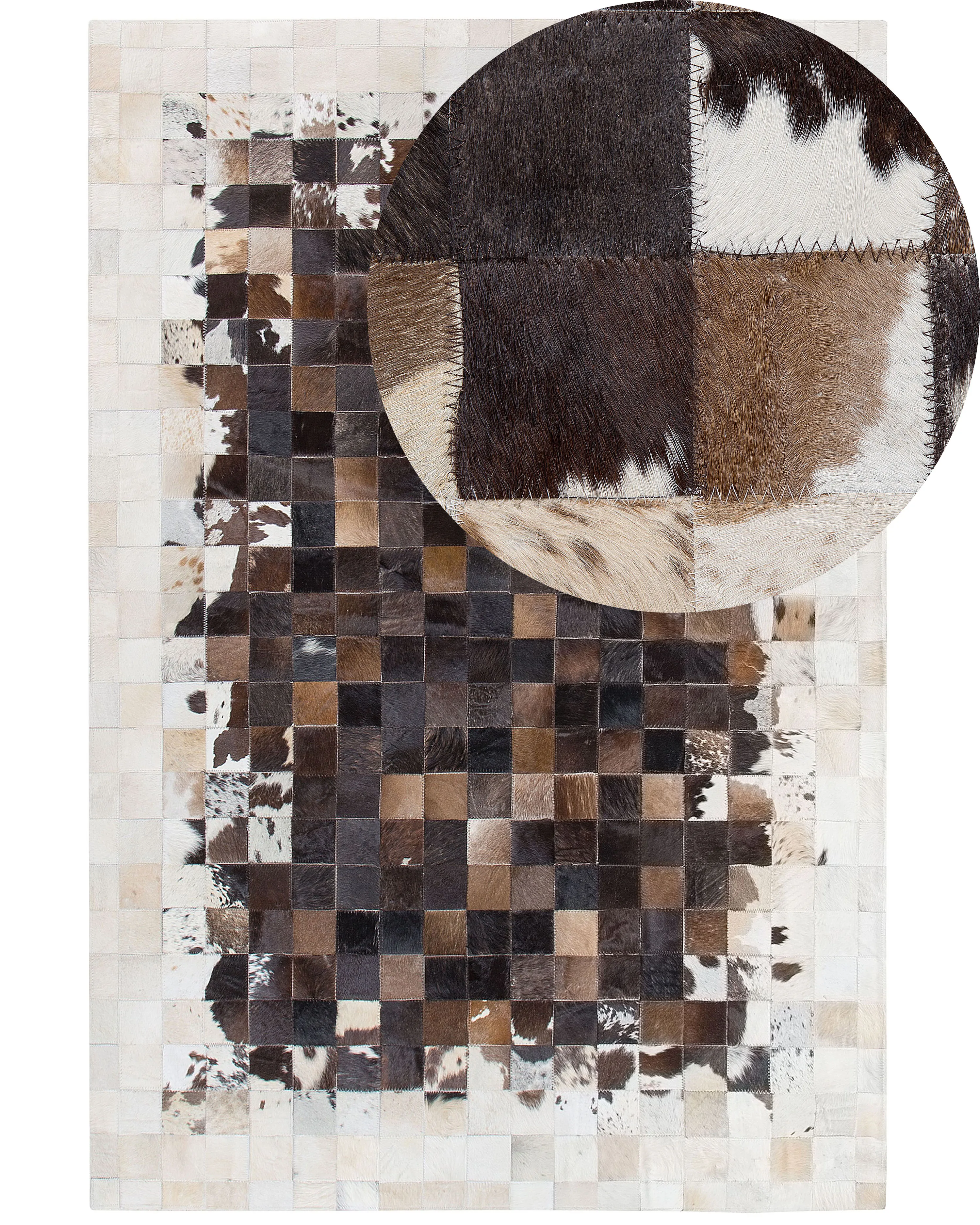 Vloerkleed OKCULU Bruin 140 x 200 cm Leer