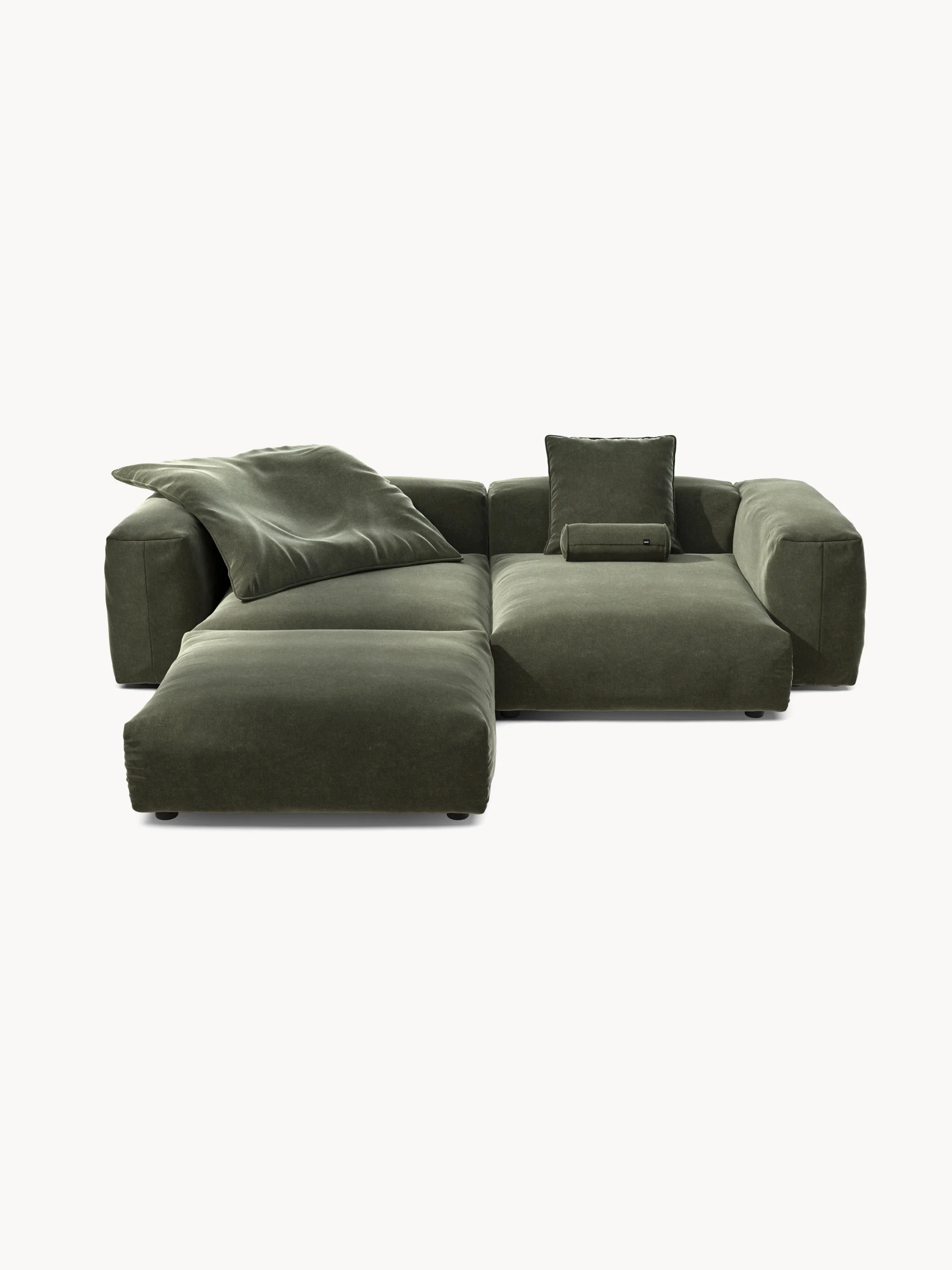 Modulaire hoekbank Vetsak (3-zits) van fluweel