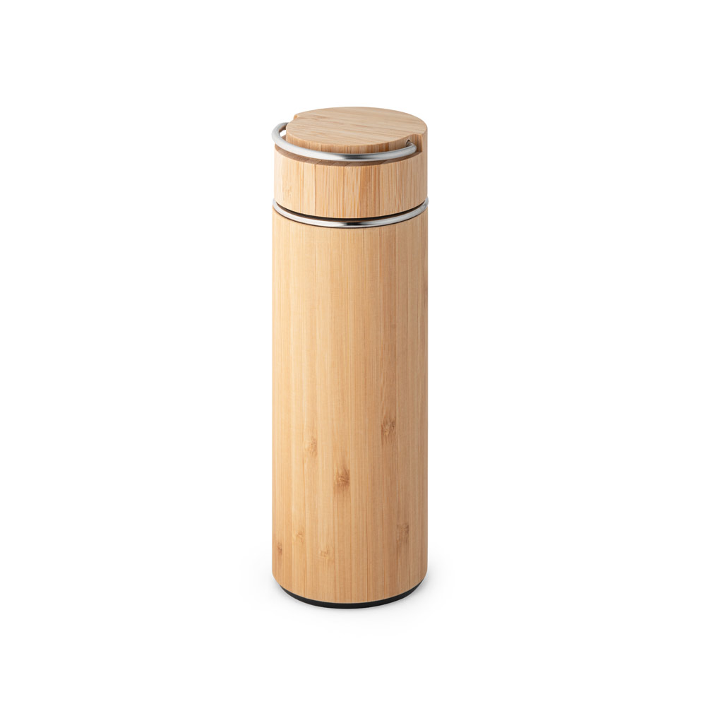 hi!dea 94239 - Thermos 440mL en bambou et acier inox