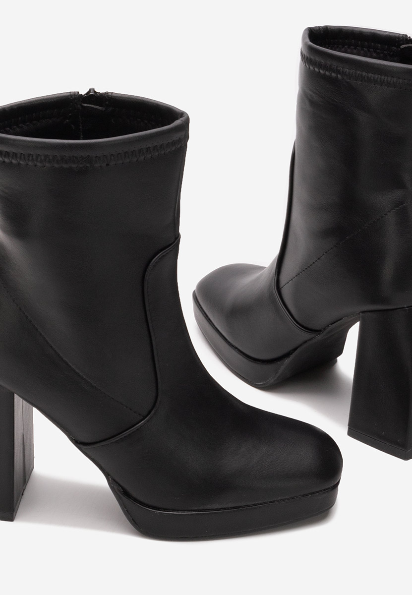 Bottines à gros talon noires Paloma