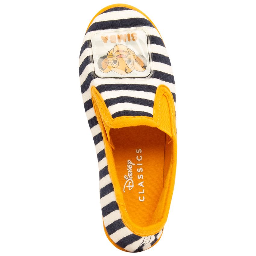 Chaussons bas à rayures patch Simba Disney pour garçon - Bleu marine