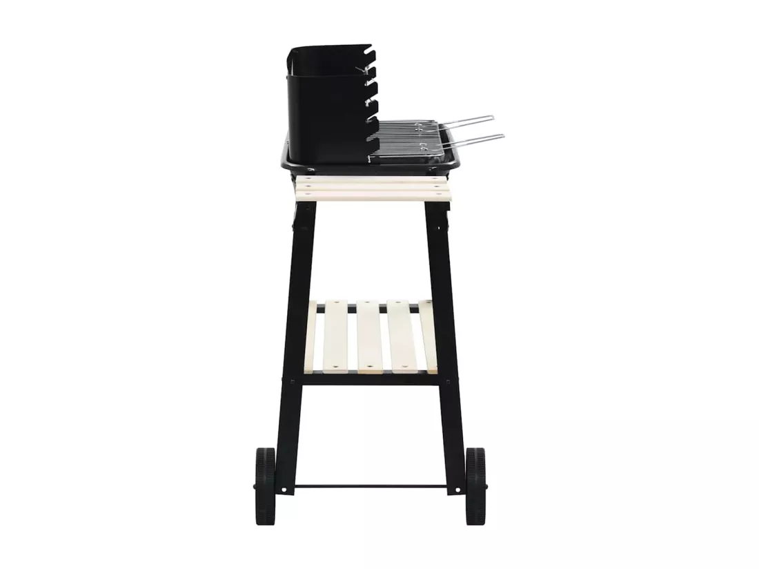 Barbecue au charbon de bois avec roulettes