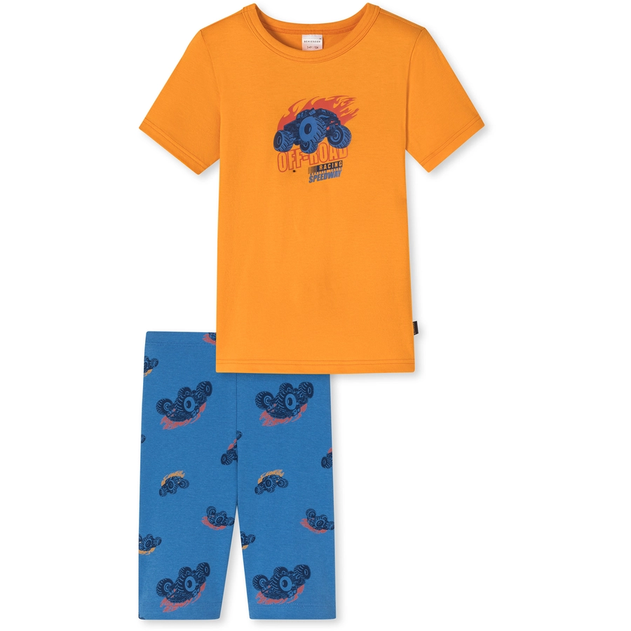 Schiesser Pyjama Boys World Organic Cotton orange, blau