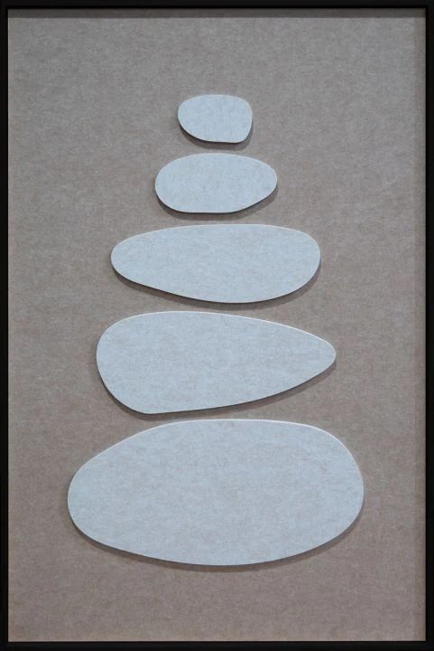 Akoestisch wandpaneel bruin Stacked Ovals B80 x H120 cm