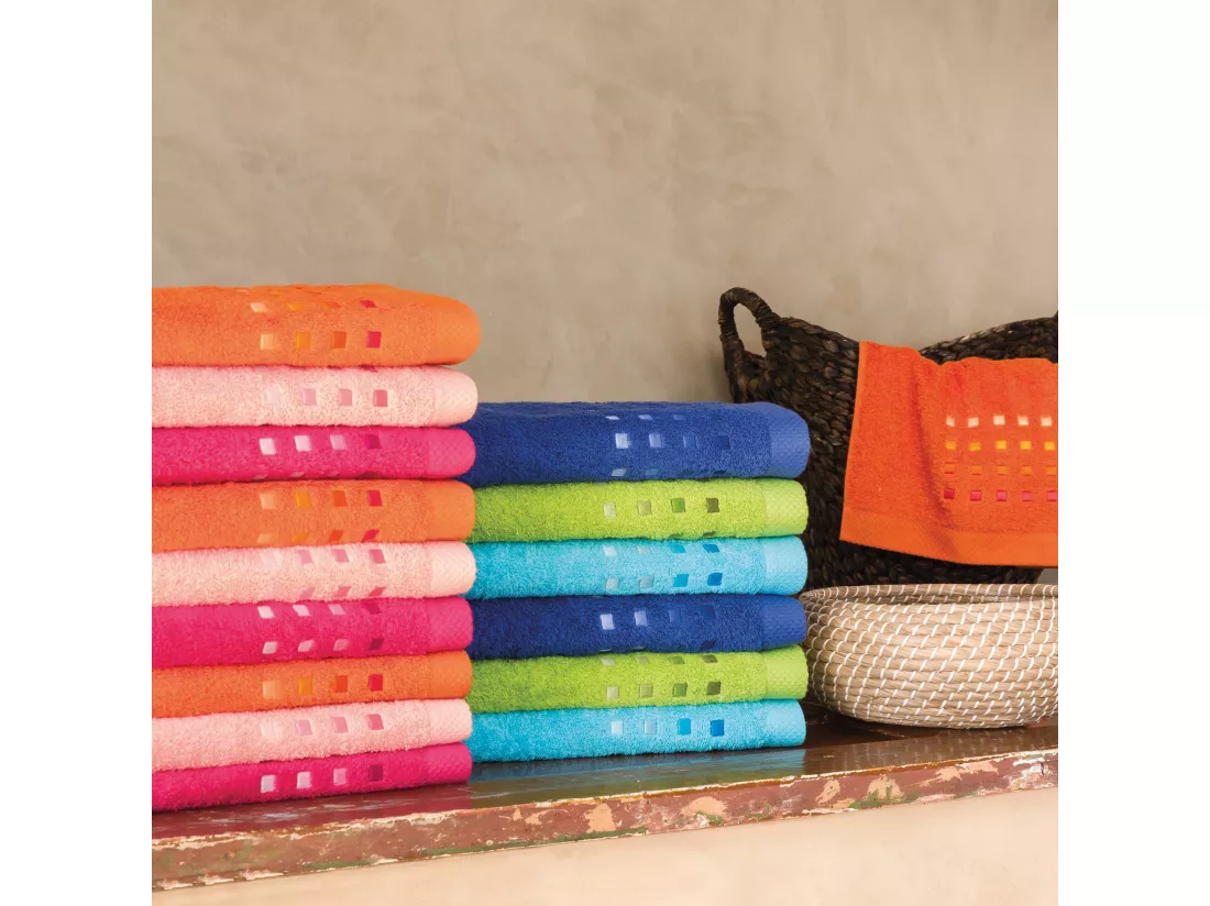 Serviette de toilette 50x100 cm coton 550 g/m2 PURE PRIMAVERA Orange Butane