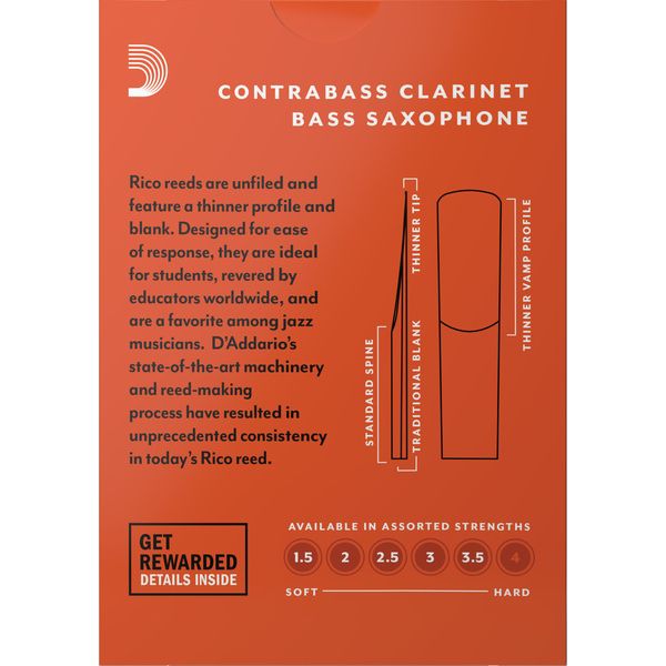 DAddario Woodwinds Rico Contra Clar/Bass Sax 3.0