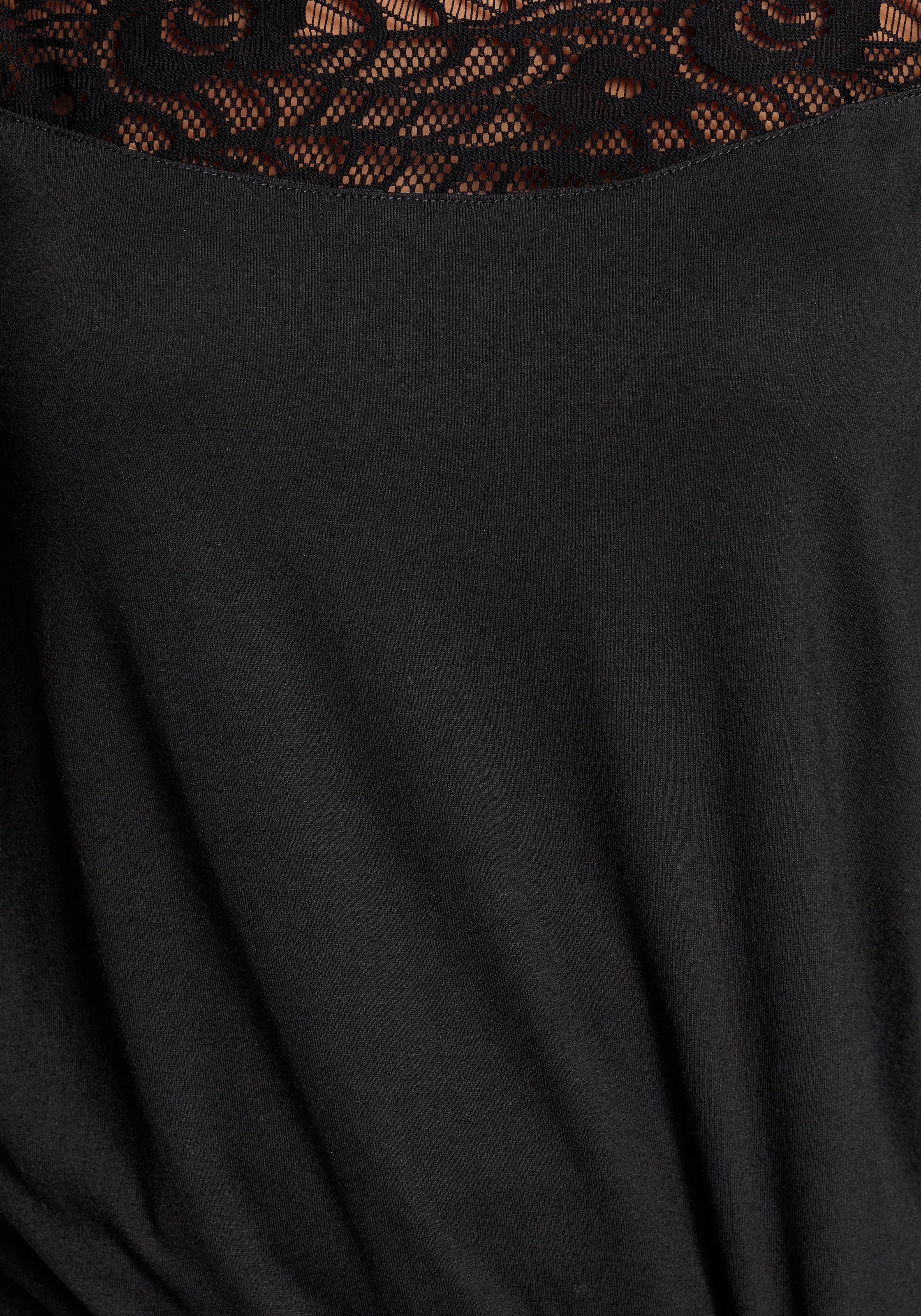 Laura Scott Wickelshirt , halbarm,  figurumspielende Passform,  aus Single Jersey und Spitze