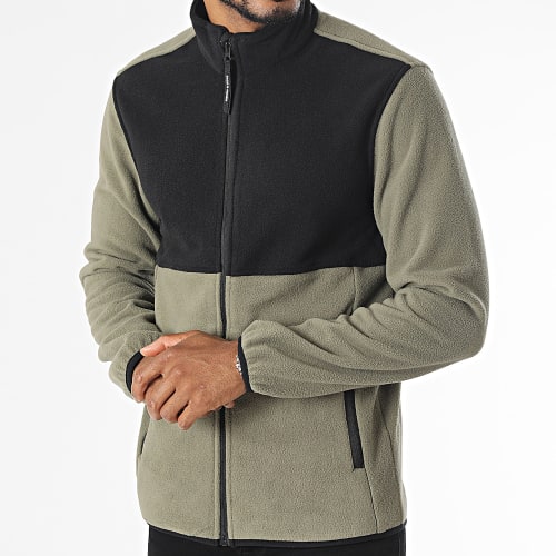 Veste Polaire Zippée Flame Fleece Vert Kaki Noir