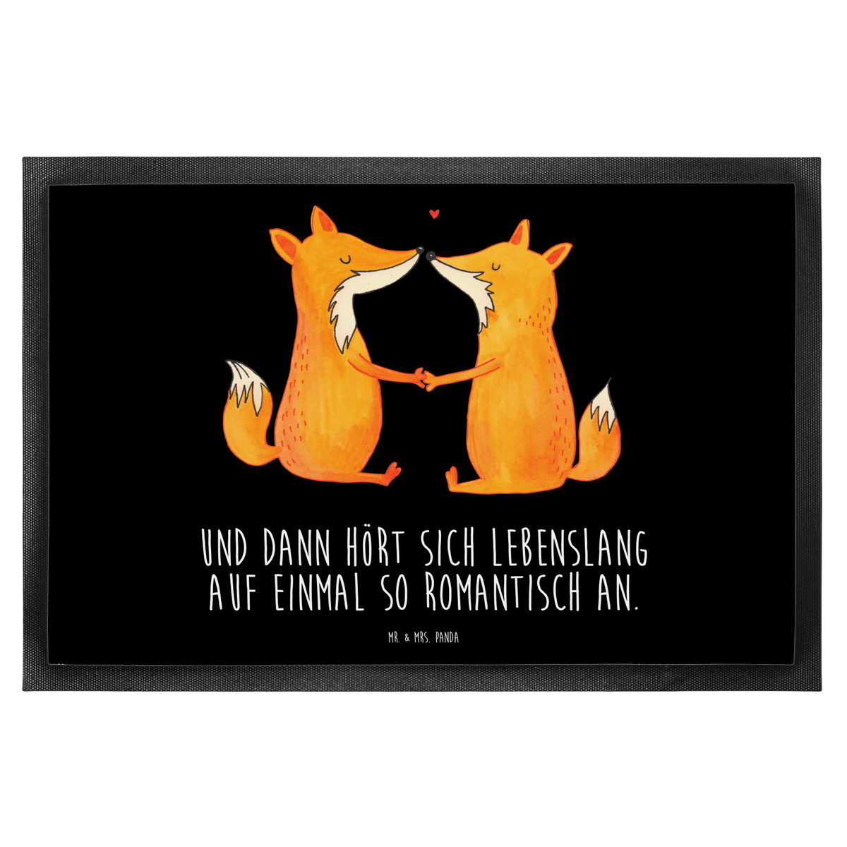 Mr. & Mrs. Panda 40 x 60 cm Deurmat Foxes Love - Zwart