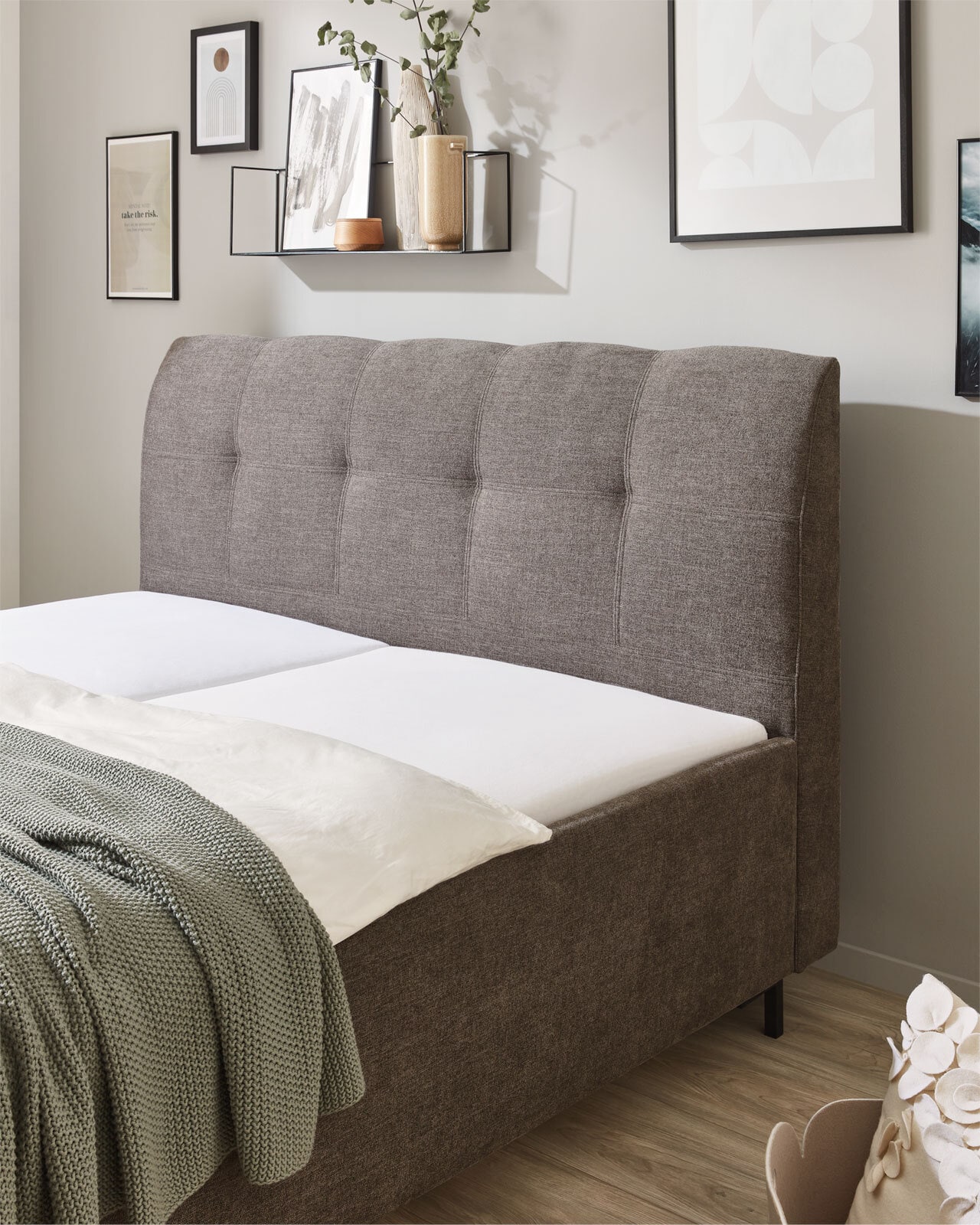 Polsterbett SIZELESS grau