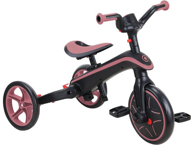 GLOBBER Trike Explorer Foldable 4 in 1, Pastellrosa All-in-One-Baby-Dreirad und Kinder-Laufrad
