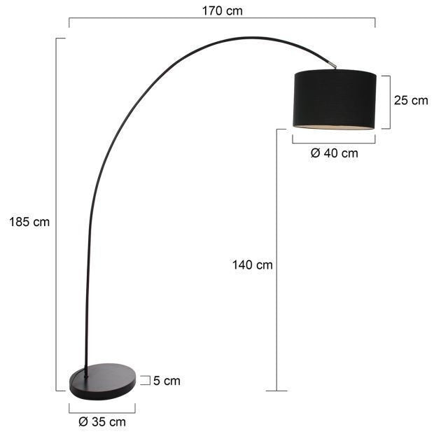 Mexlite - Solva Booglamp Zwart
