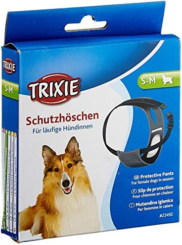 Calcinha para cachorro, tamanho P, 32-39 cm, preta