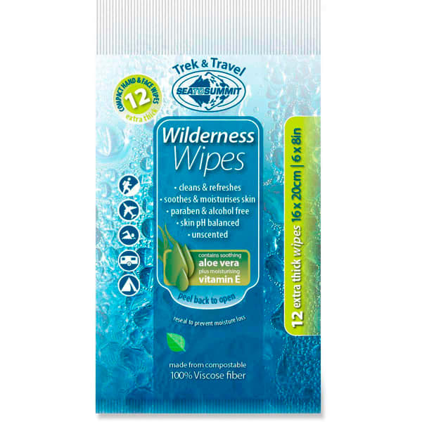 Savon SEA TO SUMMIT PACK 12 LINGETTES WILDERNESS 16x20CM