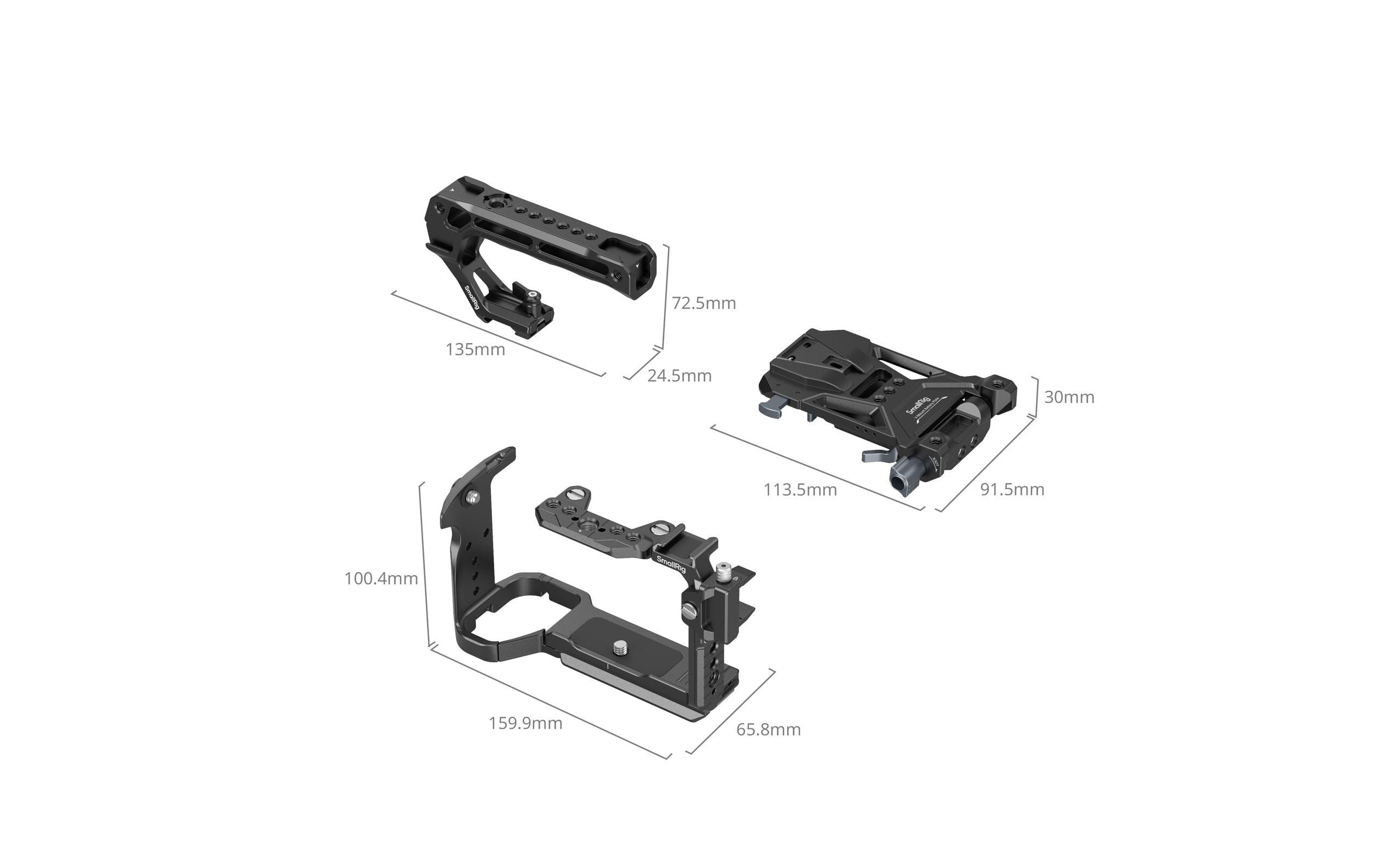 Advanced Cage Kit mit Batterieplatte für Sony FX2 5590<br>Bietet umfassenden Schutz und zahlreiche Befestigungsmöglichkeiten