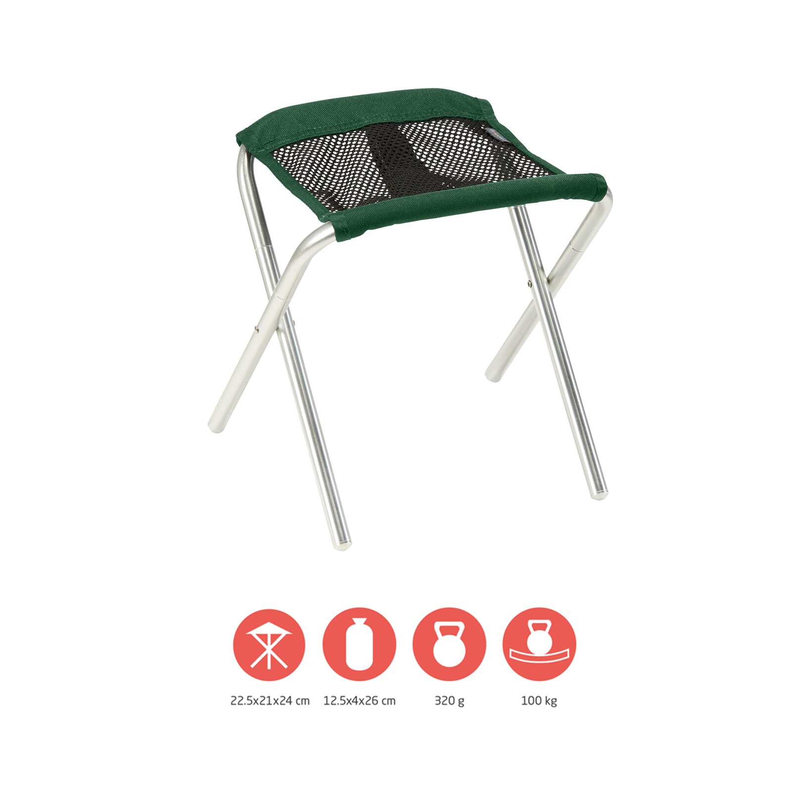 GRAND CANYON Sinyala Micro Klapphocker Falt Hocker Camping Alu 320g Leicht 100kg Farbe: Eden