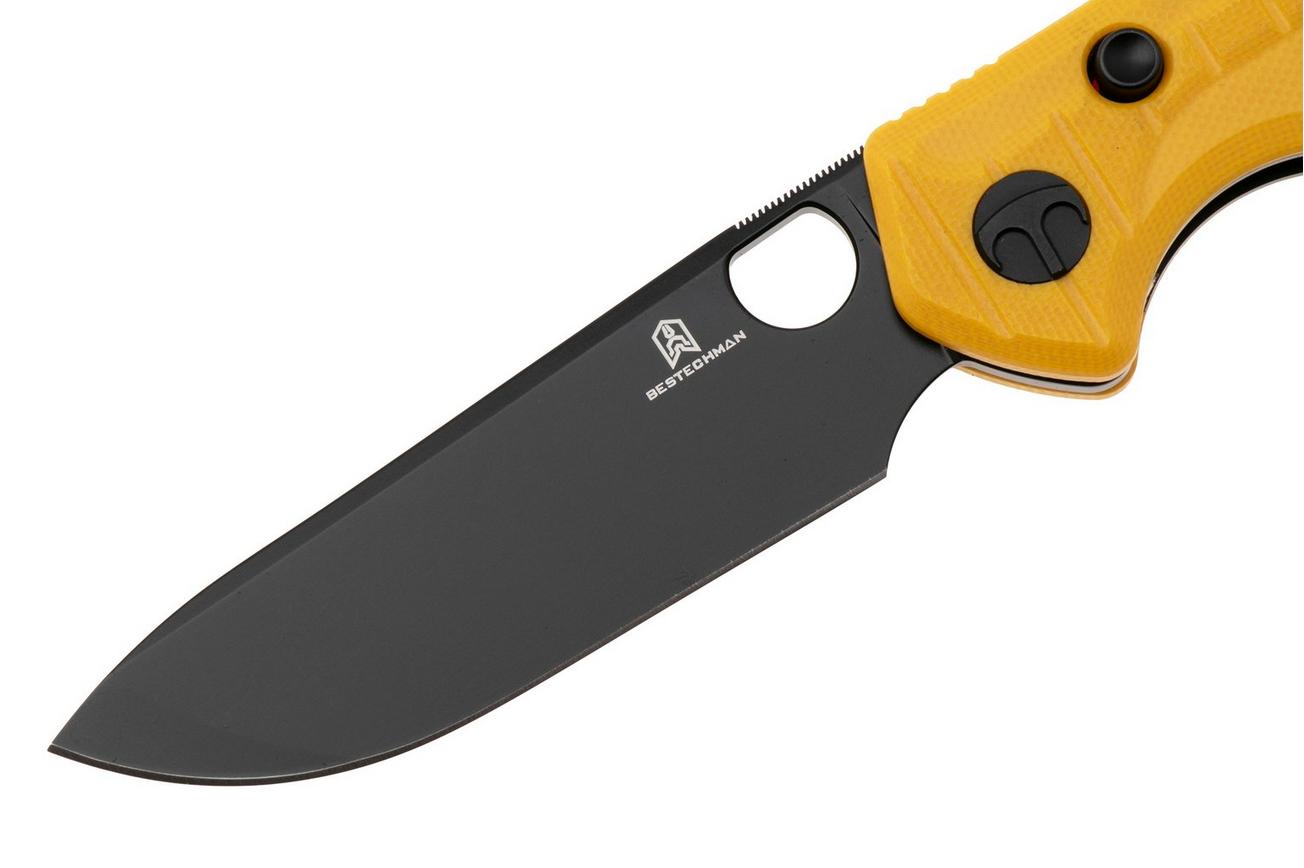 Bestechman Angry Owl BMK12A-2 PVD D2, Yellow G10, zakmes