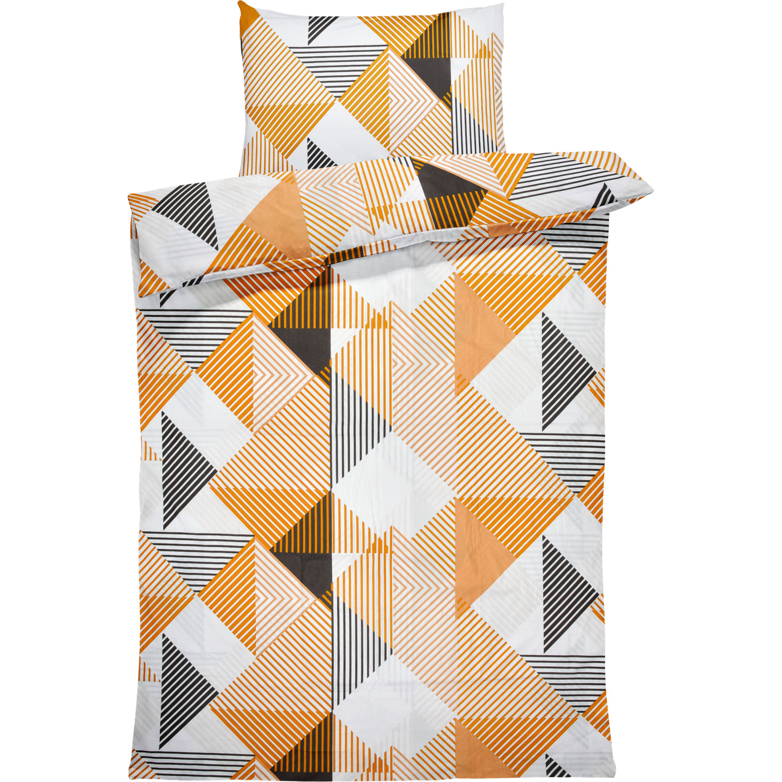 Bettwäsche Renforcé Geometrie beige 160x210 65x100 Bettanzug Nord