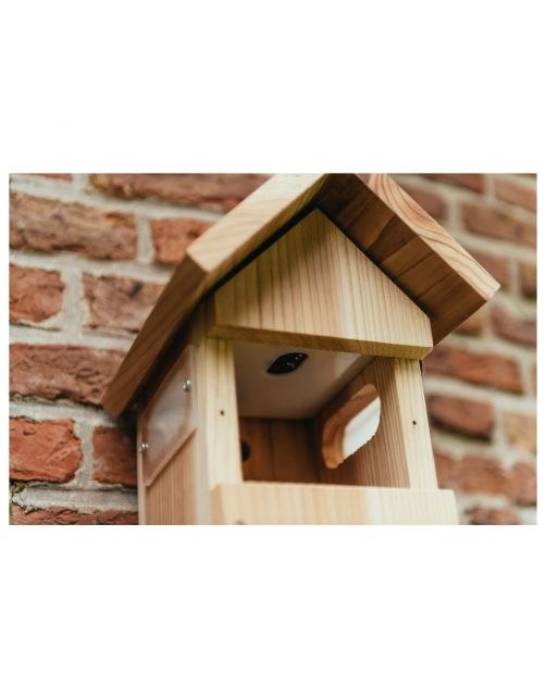 Nestera Nestkast Wifi Camera Met Zonnepaneel - Broeden - 19x22x34 cm Donker Hout