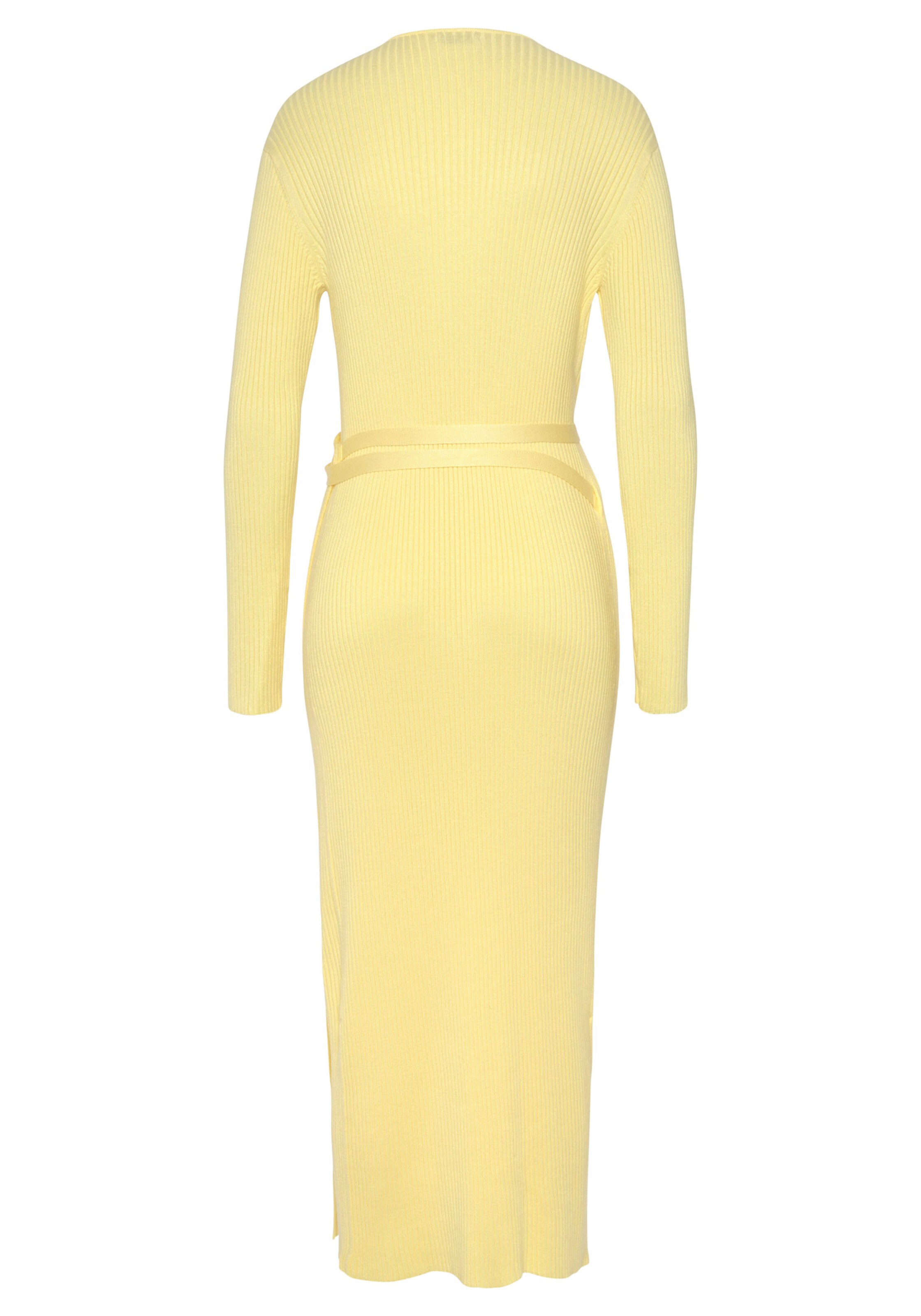 LASCANA Strickkleid in gelb