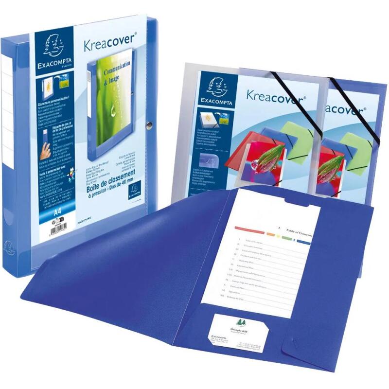 Classeur PP personnalisable Kreacover - 4 anneaux en D 15mm - A4 maxi