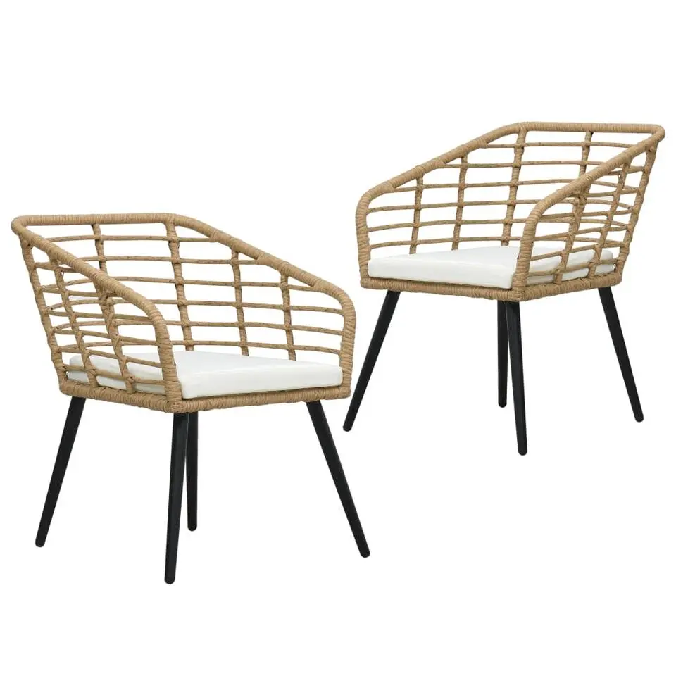 vidaXL - Tuinstoel - Bruin - Poly rattan - 2 stuks